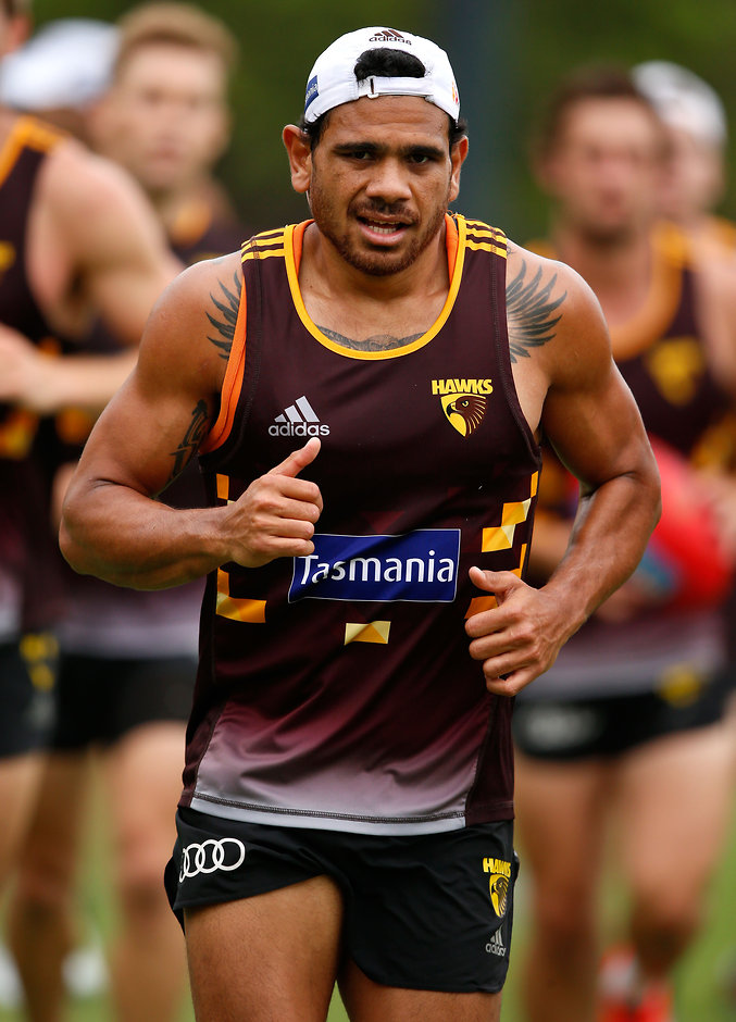 AFL 2016 Training - Hawthorn 080216 Cyril Rioli in action during the Hawks' pre-season. Picture: AFL Media - ${keywords}